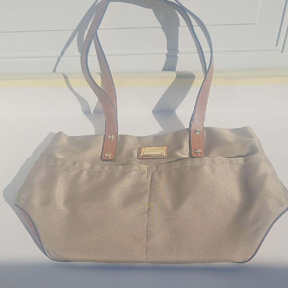 Calvin Klein Tan Tote Bag with Structured Design